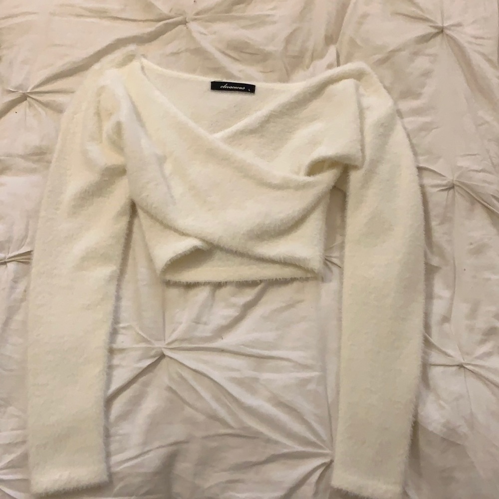 NEVER WORN Olivaceous Cropped Soft Fuzzed Sweater